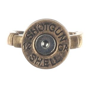 Aged Finish Gold Burnished Metal Shell Ring